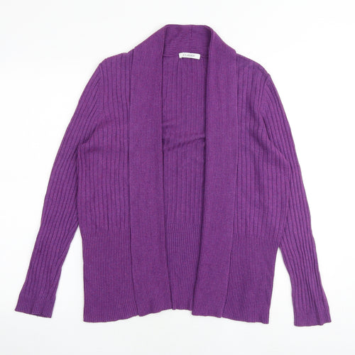 Classic Womens Purple V-Neck Viscose Cardigan Jumper Size 12