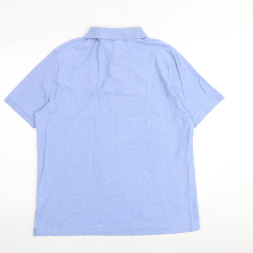 Blue Harbour Mens Blue 100% Cotton Polo Size XL Collared Button