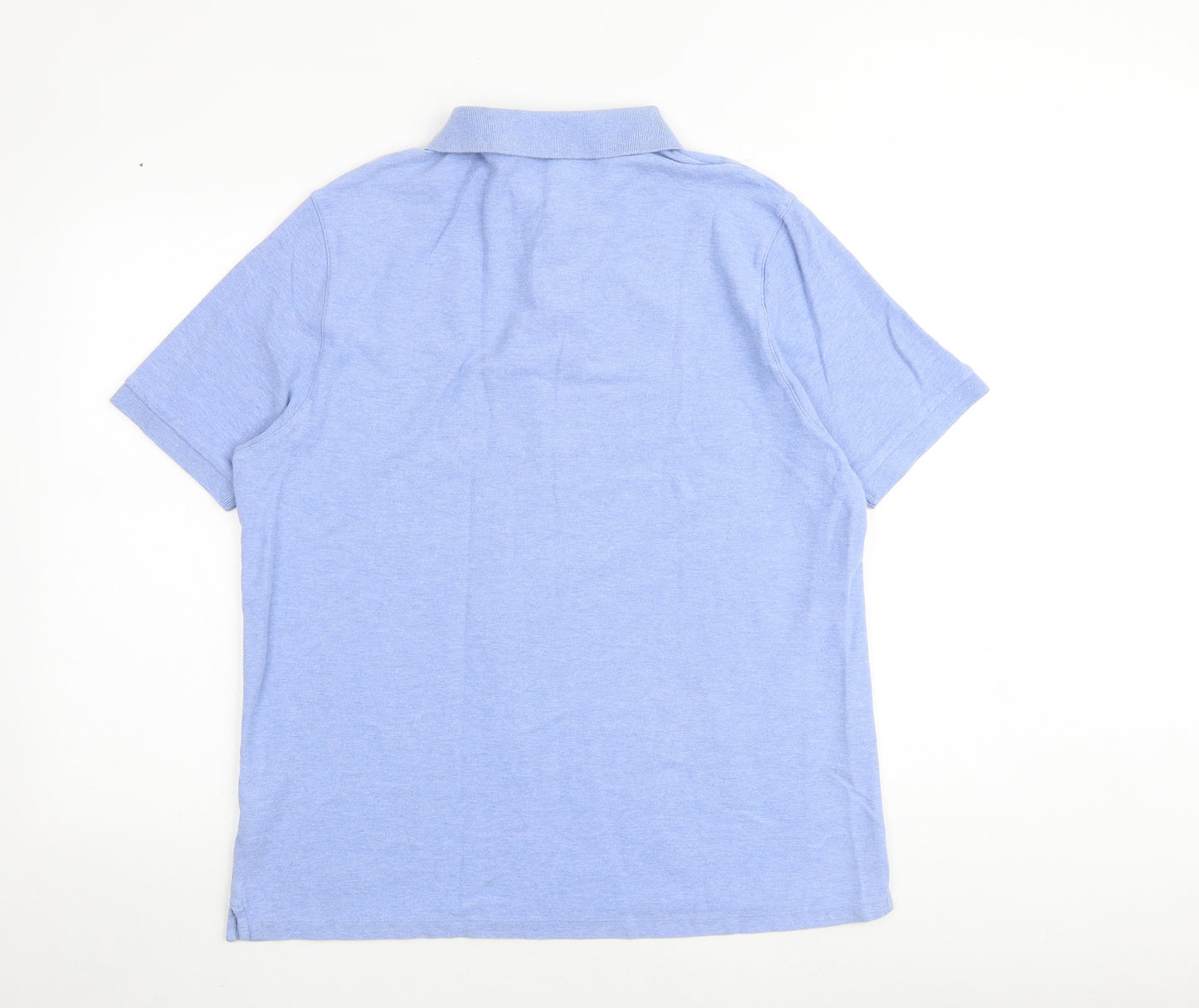 Blue Harbour Mens Blue 100% Cotton Polo Size XL Collared Button
