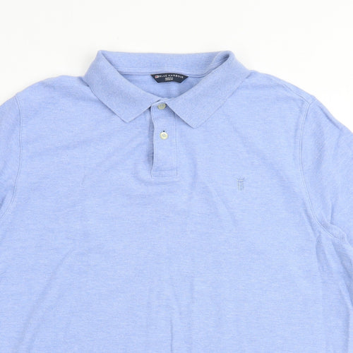 Blue Harbour Mens Blue 100% Cotton Polo Size XL Collared Button