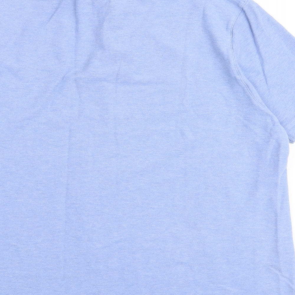 Blue Harbour Mens Blue 100% Cotton Polo Size XL Collared Button