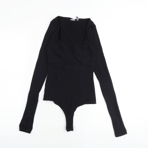ASOS Womens Black Cotton Bodysuit One-Piece Size 6 Snap