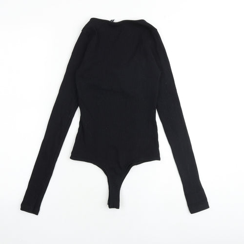 ASOS Womens Black Cotton Bodysuit One-Piece Size 6 Snap