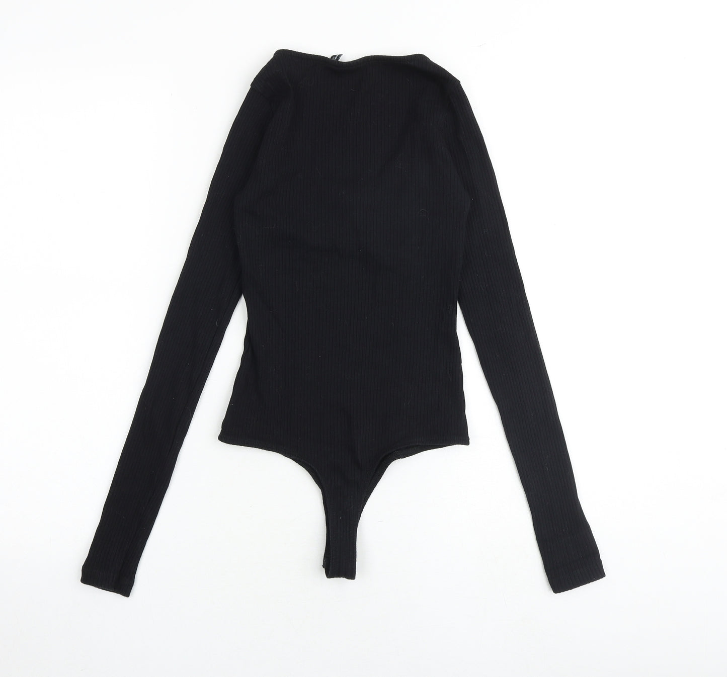 ASOS Womens Black Cotton Bodysuit One-Piece Size 6 Snap