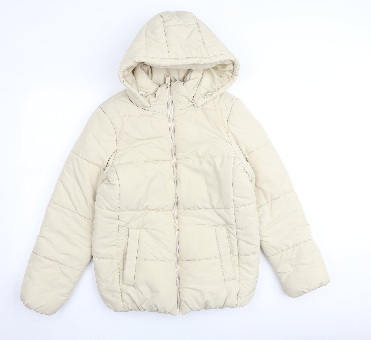 Marks and Spencer Womens Ivory Puffer Jacket Jacket Size 10 Zip
