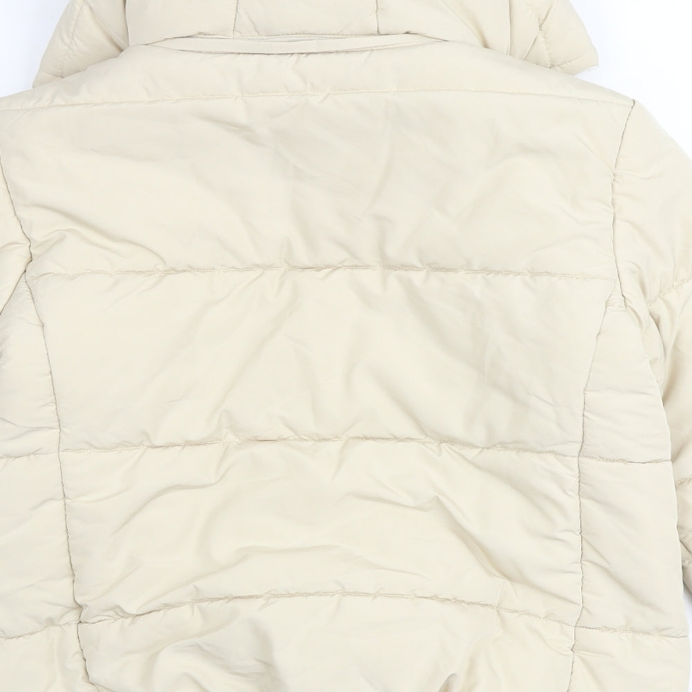 Marks and Spencer Womens Ivory Puffer Jacket Jacket Size 10 Zip
