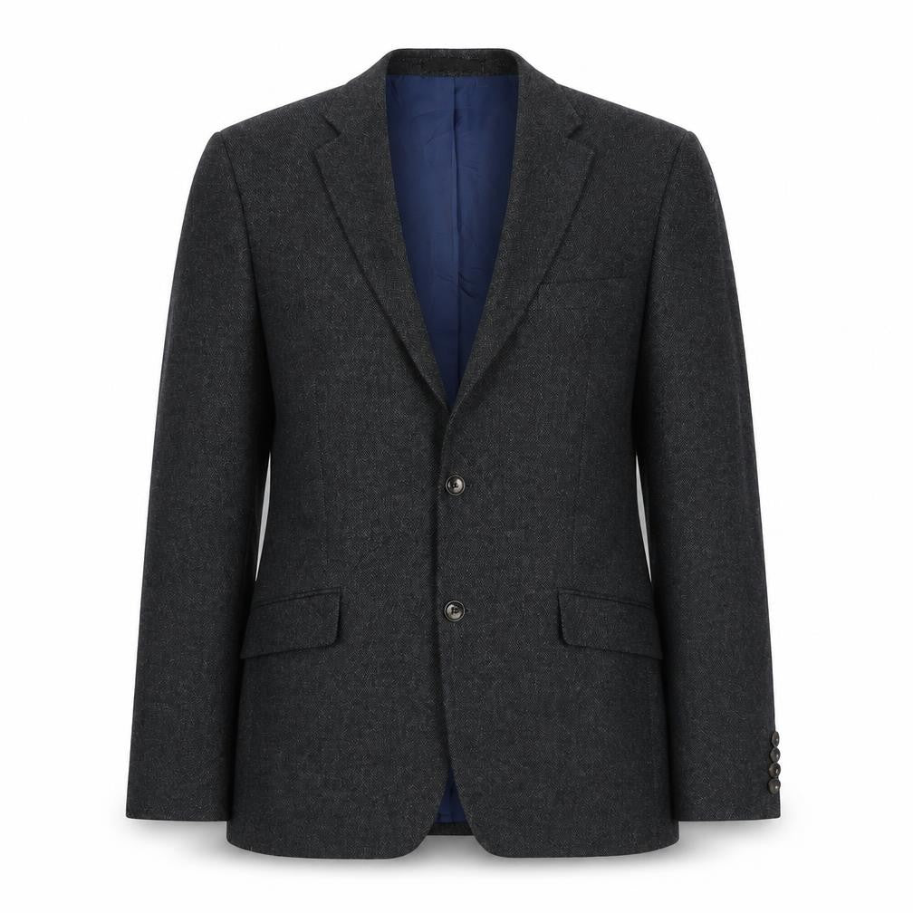 Front view of Marks & Spencer men’s grey polyester jacket suit jacket, size 40, regular