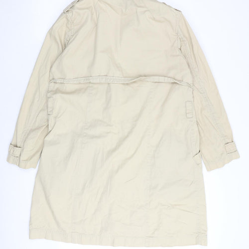 H&M Womens Beige Trench Coat Coat Size 16 Button