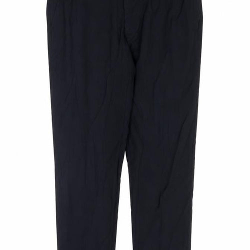 Marks and Spencer Mens Black Polyester Dress Pants Trousers Size 34 in Regular Zip