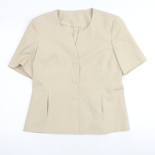 Berkertex Womens Beige Polyester Jacket Blazer Size 14