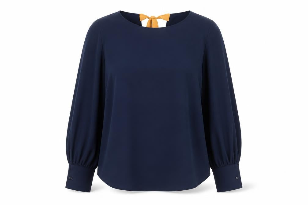 Mango Womens Blue Polyester Basic Blouse Size S Boat Neck