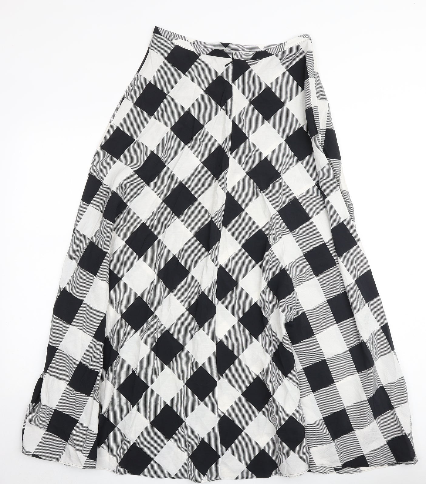 Marks and Spencer Womens Multicoloured Check Viscose Swing Skirt Size 10 Zip