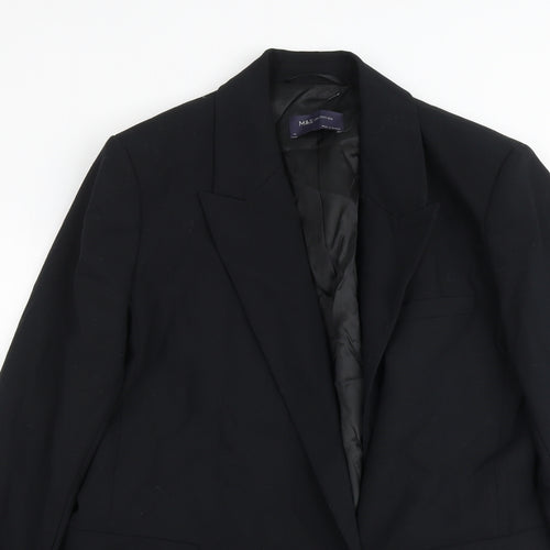 Marks and Spencer Womens Black Polyester Jacket Suit Jacket Size 14
