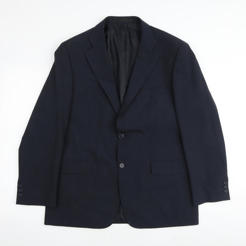 Marks and Spencer Mens Blue Polyester Jacket Suit Jacket Size 42 Regular