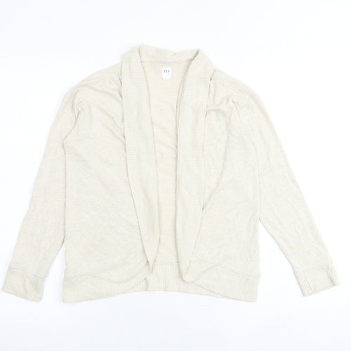 Gap Girls Beige V-Neck Viscose Cardigan Jumper Size L Pullover