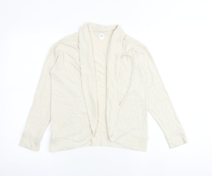 Gap Girls Beige V-Neck Viscose Cardigan Jumper Size L Pullover