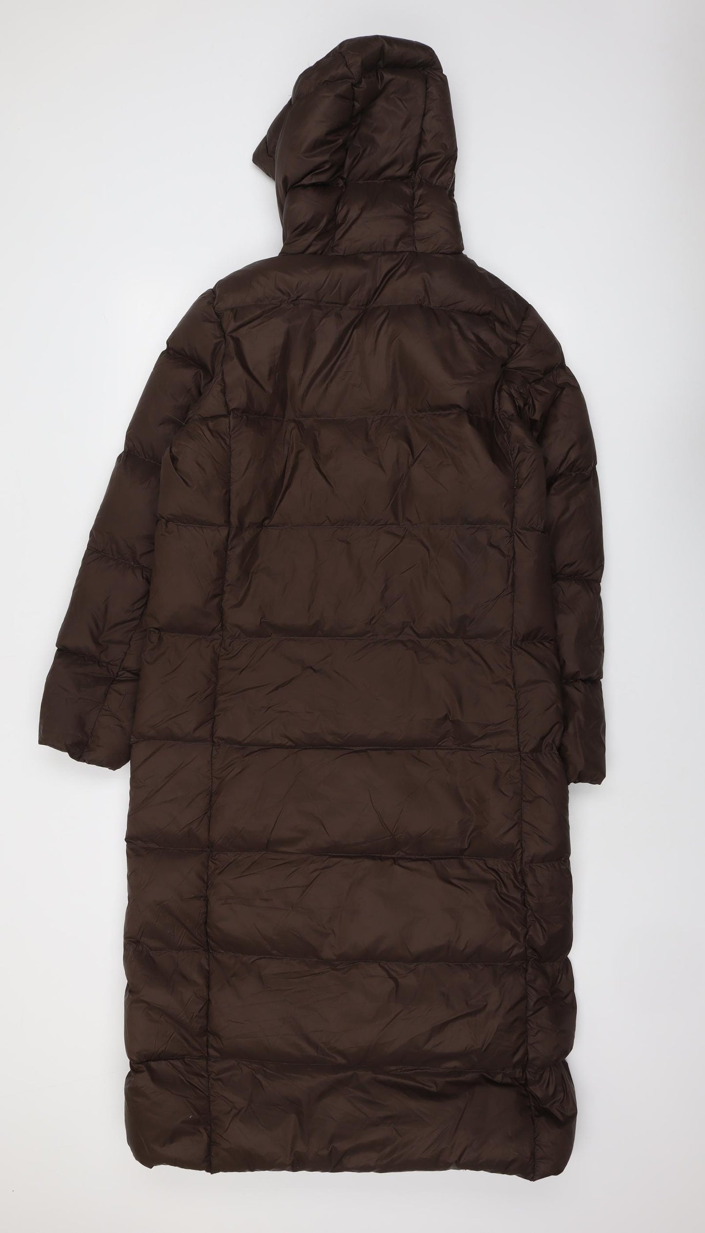 Marks and Spencer Womens Brown Quilted Coat Size 10 Zip