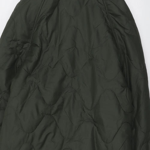 Marks and Spencer Womens Green Quilted Coat Size 10 Zip