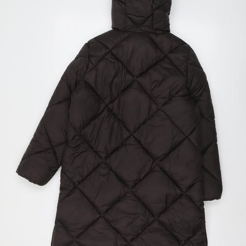 Marks and Spencer Girls Brown Quilted Coat Size 9-10 Years Zip