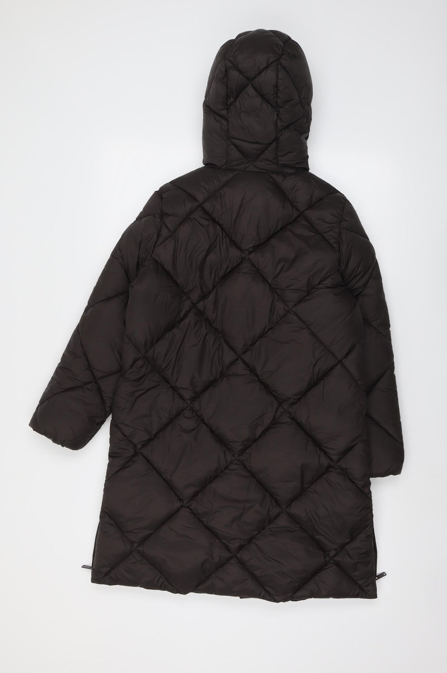 Marks and Spencer Girls Brown Quilted Coat Size 9-10 Years Zip