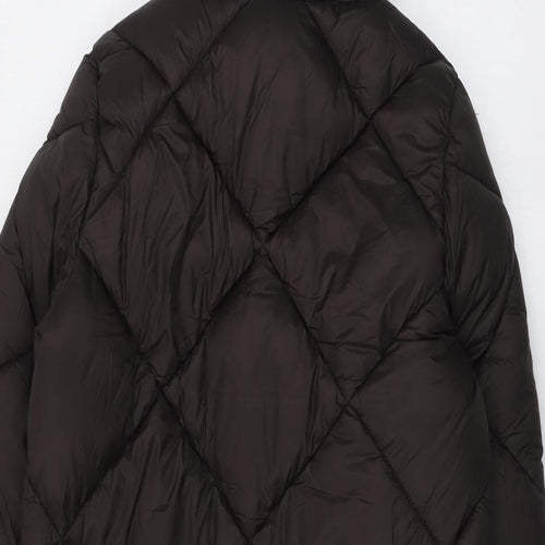 Marks and Spencer Girls Brown Quilted Coat Size 9-10 Years Zip