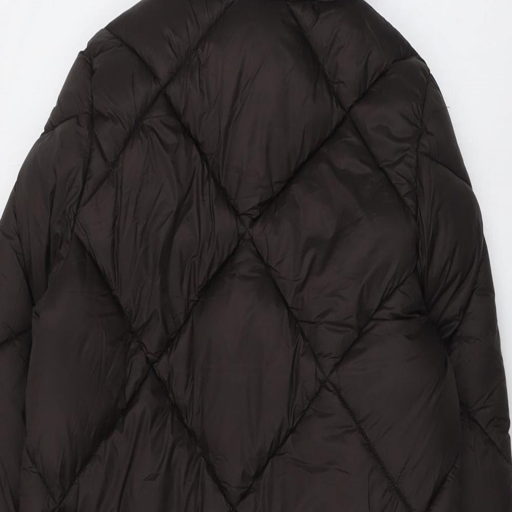 Marks and Spencer Girls Brown Quilted Coat Size 9-10 Years Zip
