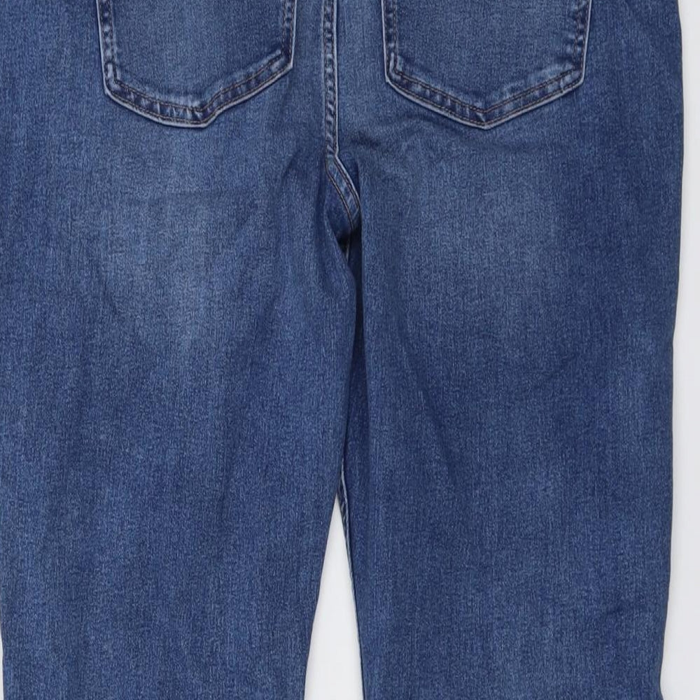 Marks and Spencer Womens Blue Cotton Bootcut Jeans Size 18 L27 in Regular Button