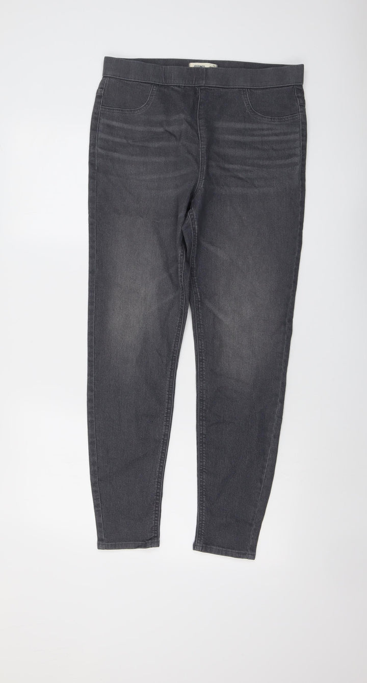 Marks and Spencer Womens Grey Cotton Jegging Jeans Size 12 L27 in Regular