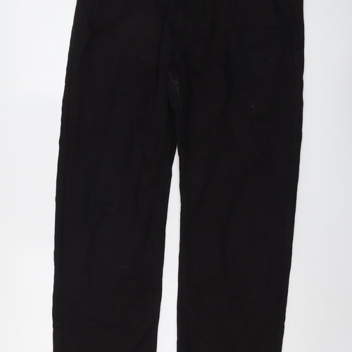 Marks and Spencer Mens Black Cotton Straight Jeans Size 34 in L31 in Regular Button