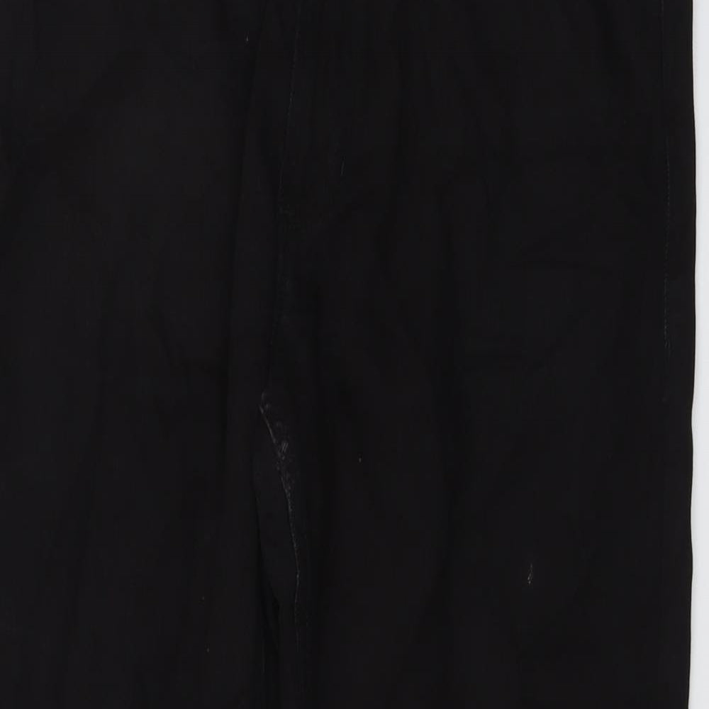 Marks and Spencer Mens Black Cotton Straight Jeans Size 34 in L31 in Regular Button