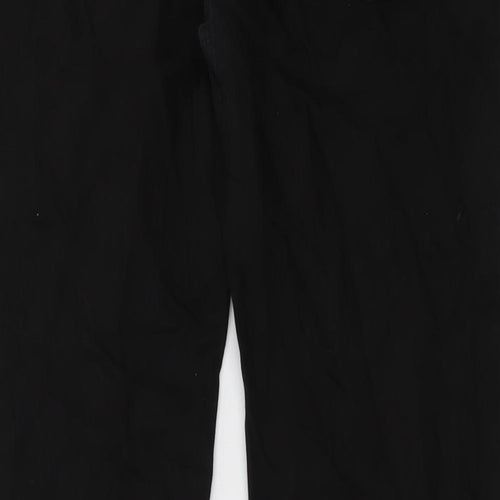 Marks and Spencer Mens Black Cotton Straight Jeans Size 34 in L31 in Regular Button