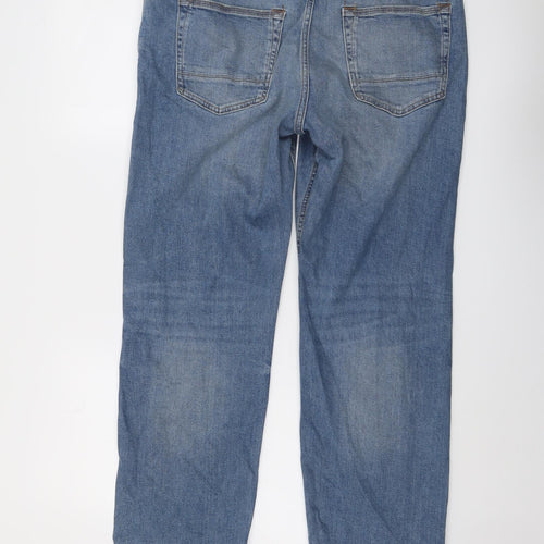 St Michael Mens Blue Cotton Straight Jeans Size 36 in L29 in Regular Button