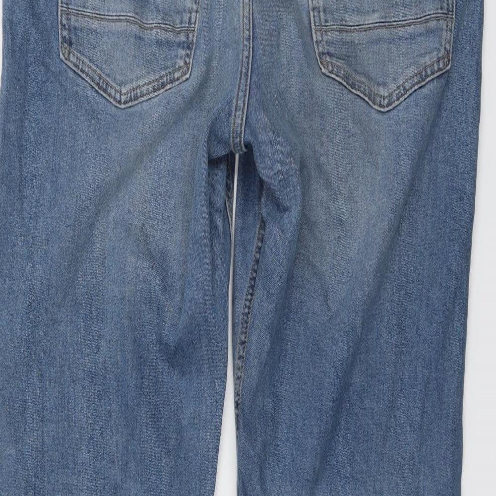 St Michael Mens Blue Cotton Straight Jeans Size 36 in L29 in Regular Button