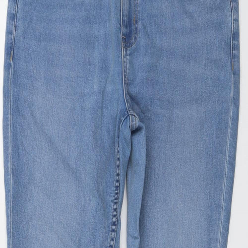 Marks and Spencer Womens Blue Cotton Skinny Jeans Size 12 L25 in Regular Button