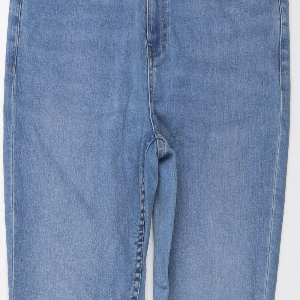 Marks and Spencer Womens Blue Cotton Skinny Jeans Size 12 L25 in Regular Button