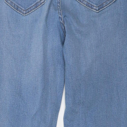 Marks and Spencer Womens Blue Cotton Skinny Jeans Size 12 L25 in Regular Button