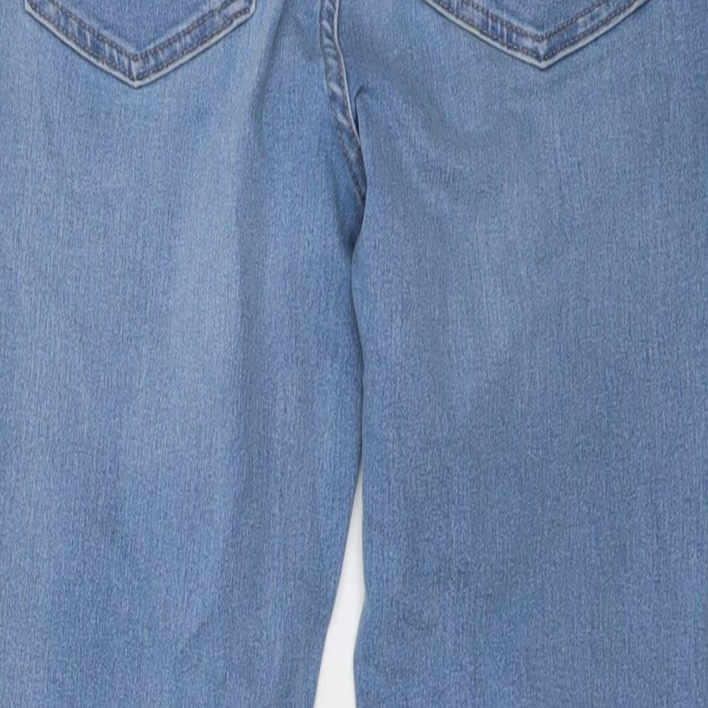 Marks and Spencer Womens Blue Cotton Skinny Jeans Size 12 L25 in Regular Button