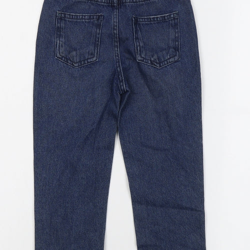 Marks and Spencer Boys Blue Cotton Straight Jeans Size 4-5 Years Regular Drawstring