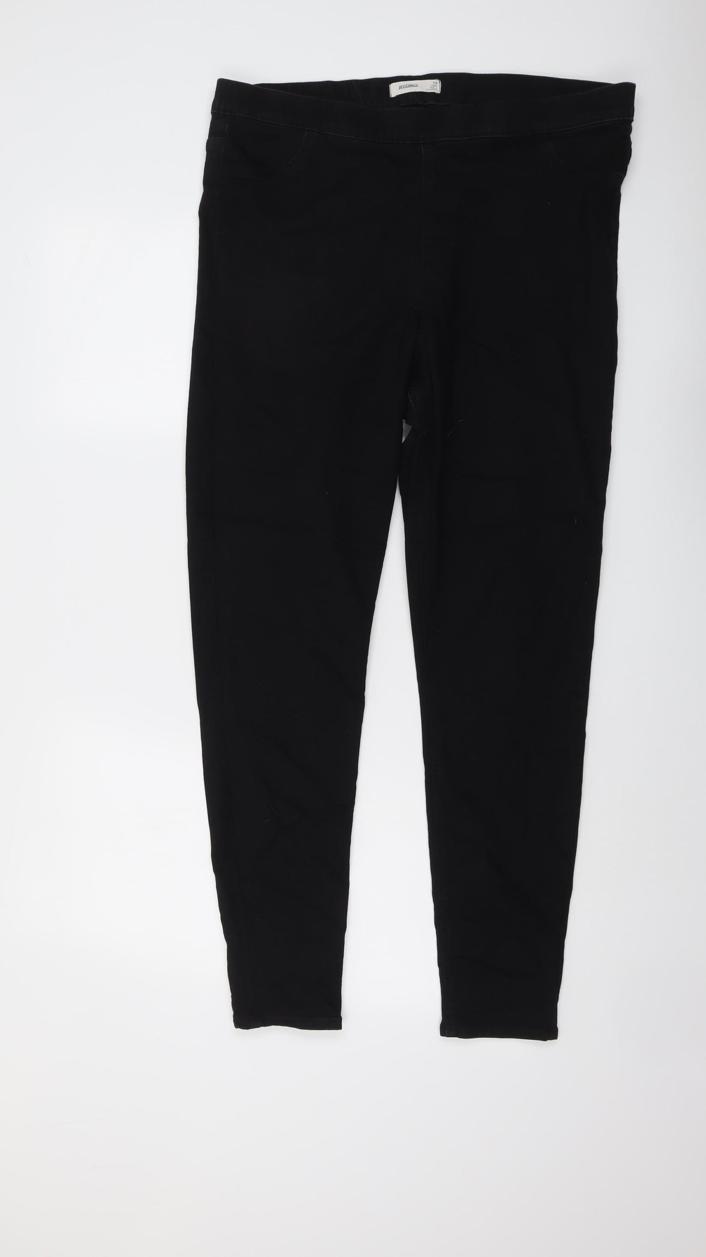 Marks and Spencer Womens Black Cotton Jegging Jeans Size 18 L29 in Regular