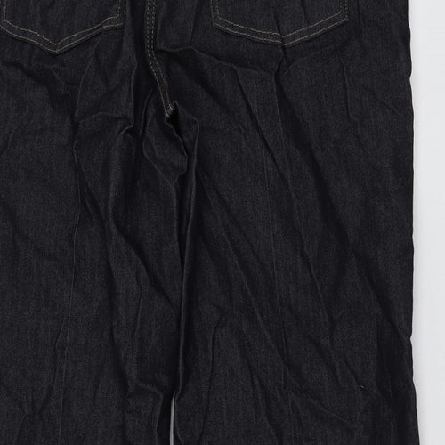 Marks and Spencer Womens Blue Cotton Straight Jeans Size 18 L28 in Regular Button