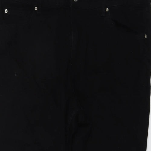 Marks and Spencer Womens Black Cotton Skinny Jeans Size 20 L23 in Regular Button