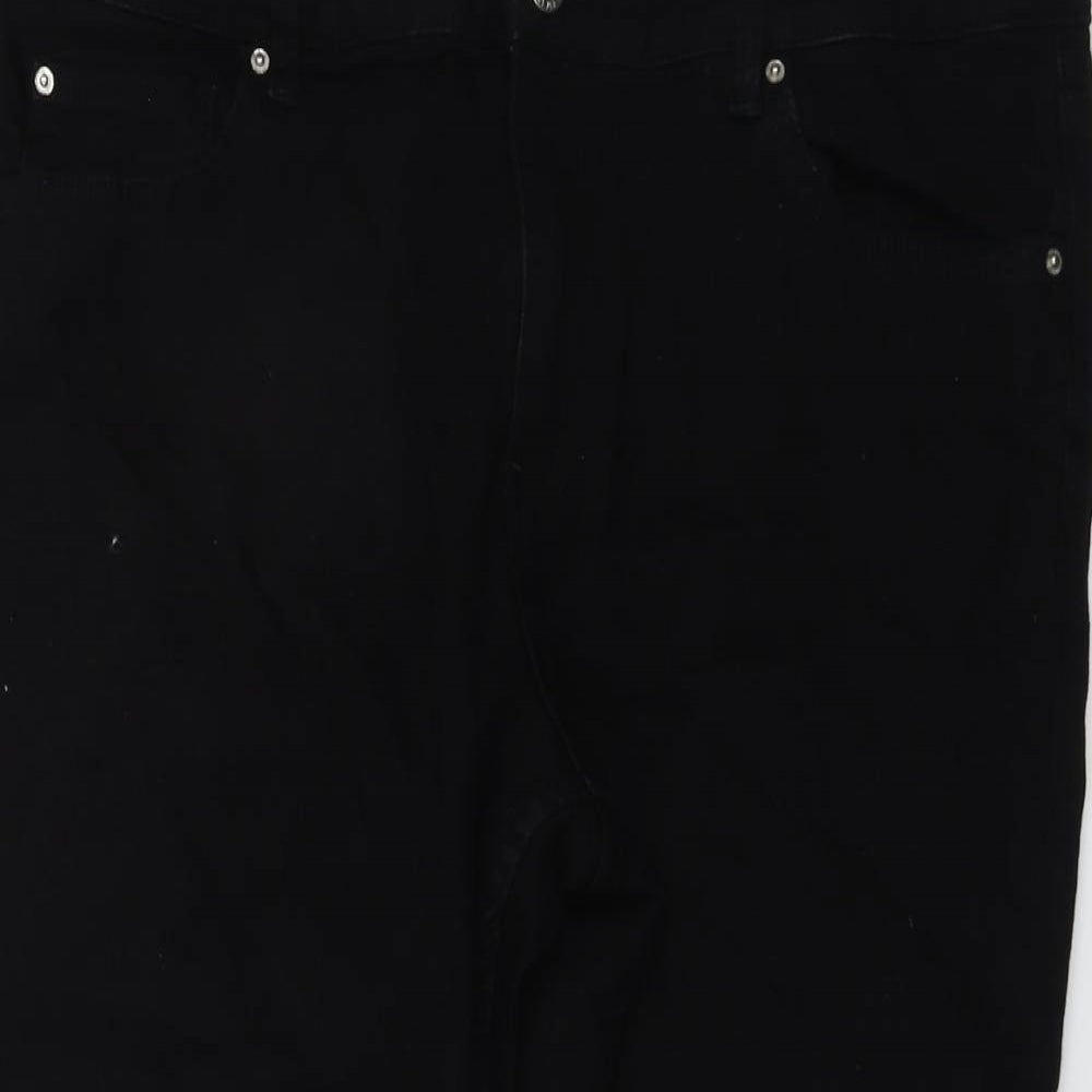 Marks and Spencer Womens Black Cotton Skinny Jeans Size 20 L23 in Regular Button