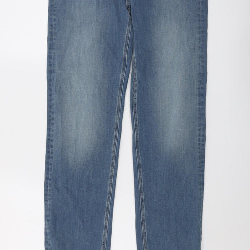 Marks and Spencer Womens Blue Cotton Skinny Jeans Size 12 L32 in Regular Button