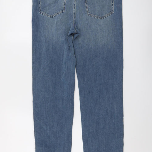 Marks and Spencer Womens Blue Cotton Skinny Jeans Size 12 L32 in Regular Button
