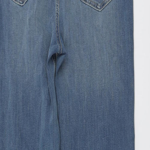 Marks and Spencer Womens Blue Cotton Skinny Jeans Size 12 L32 in Regular Button