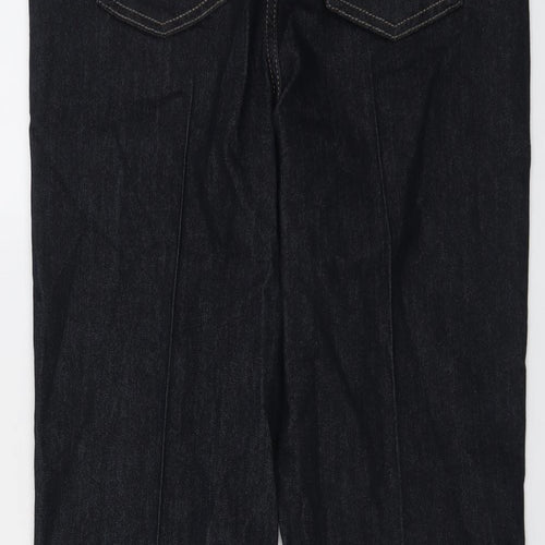 Marks and Spencer Womens Blue Cotton Straight Jeans Size 12 L27 in Regular Button