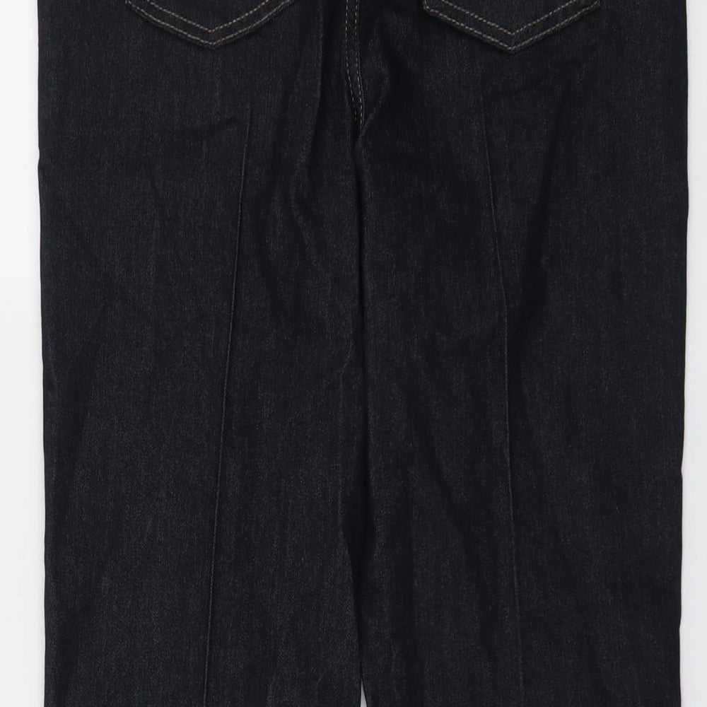 Marks and Spencer Womens Blue Cotton Straight Jeans Size 12 L27 in Regular Button