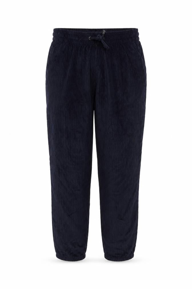 Front view of Next women’s purple polyester trousers, size UK 10, 26-inch leg regular drawstring
