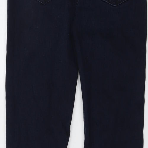 Marks and Spencer Womens Blue Cotton Bootcut Jeans Size 12 L27 in Regular Button