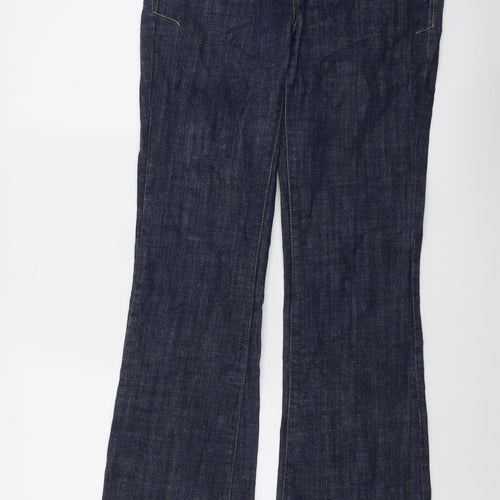 NEXT Womens Blue Cotton Bootcut Jeans Size 8 L30 in Regular Button